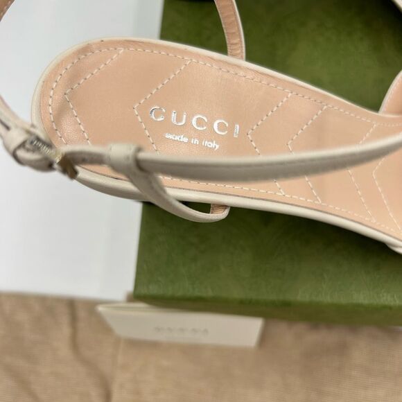 Women’s Gucci GG T-strap, leather sandals size 40.5 made in Italy - Picture 7 of 12